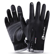 Fleece touchscreen winter gloves with zipper, view 6 - MRSLM