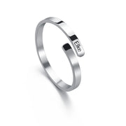 glossy plain steel ring, view 6 - MRSLM
