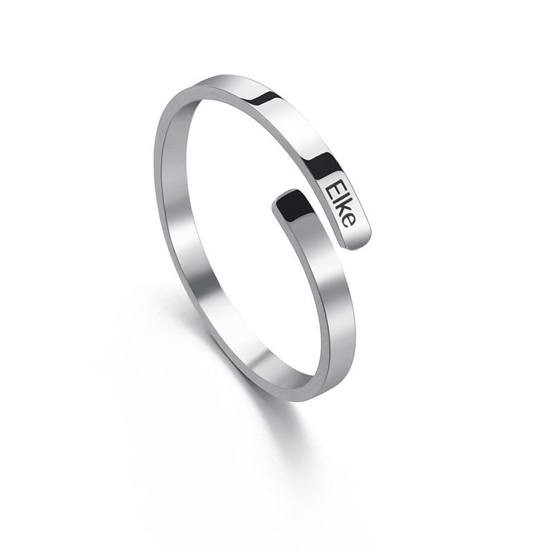 glossy plain steel ring, view 6 - MRSLM