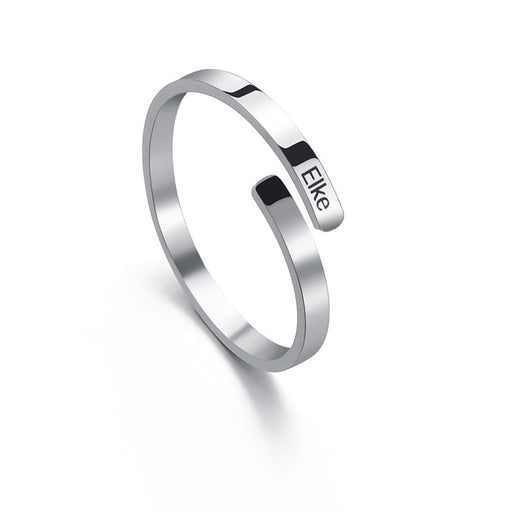 glossy plain steel ring, view 6 - MRSLM