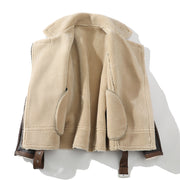 plus size fleece-lined polo collar jacket, view 4 - MRSLM