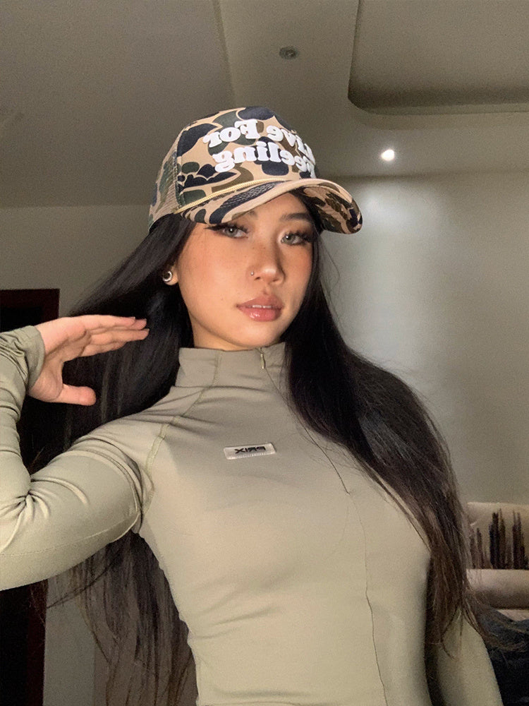 camouflage curved brim cap, view 2 - MRSLM