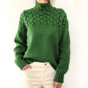 cable woven high collar sweater, view 11 - MRSLM