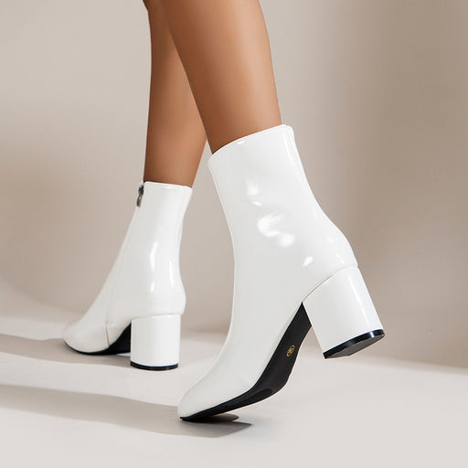 Chunky heel square toe boots - MRSLM
