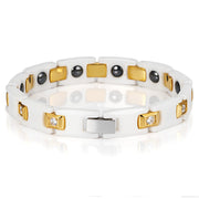 white ceramic zircon couple bracelet, view 3 - MRSLM
