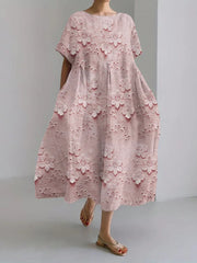 women's loose round neck printed dress, view 18 - MRSLM