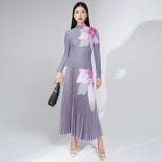 women's blouse and floral pleated skirt autumn suit, view 3 - MRSLM