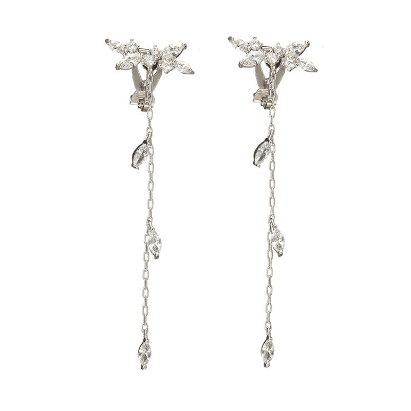 women's crystal long tassel earrings, view 2 - MRSLM