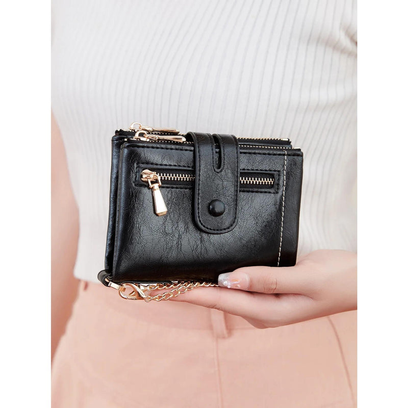 women's short pu leather wallet, view 11 - MRSLM