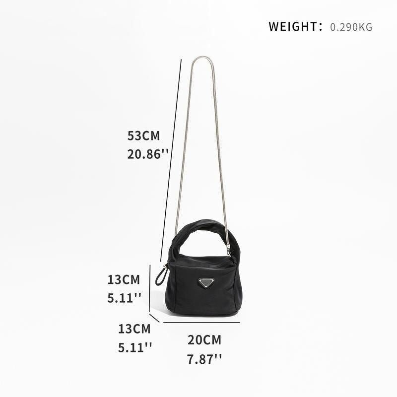 nylon tote bag with metal chain, view 5 - MRSLM