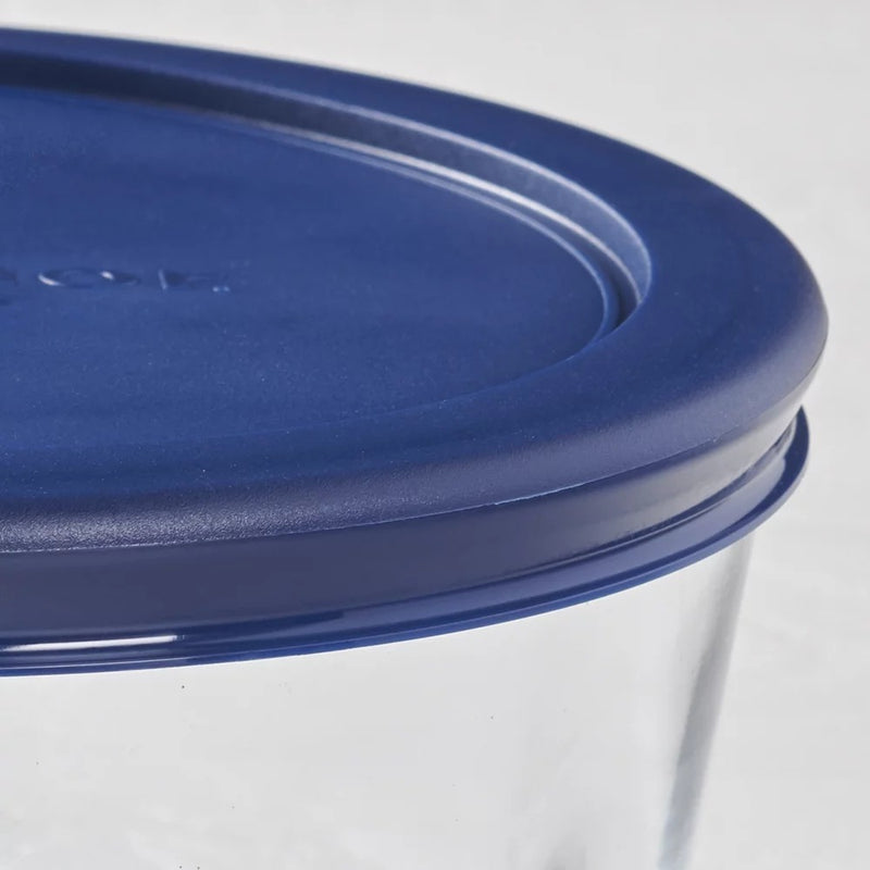 30-piece glass food storage set with navy lids, view 7 - MRSLM