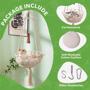 bohemian cotton rope cat hammock, view 7 - MRSLM