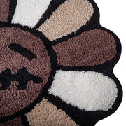 retro rainbow smiling face tufted rug, view 9 - MRSLM