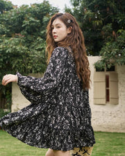 floral flounce-edge loose dress, view 5 - MRSLM
