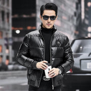 Men's stand collar duck down coat, view 16 - MRSLM