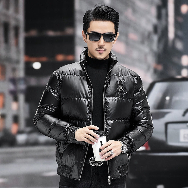 Men's stand collar duck down coat, view 16 - MRSLM