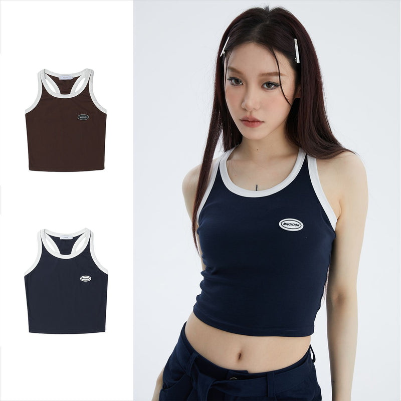 women's cropped cotton vest t-shirt, view 6 - MRSLM