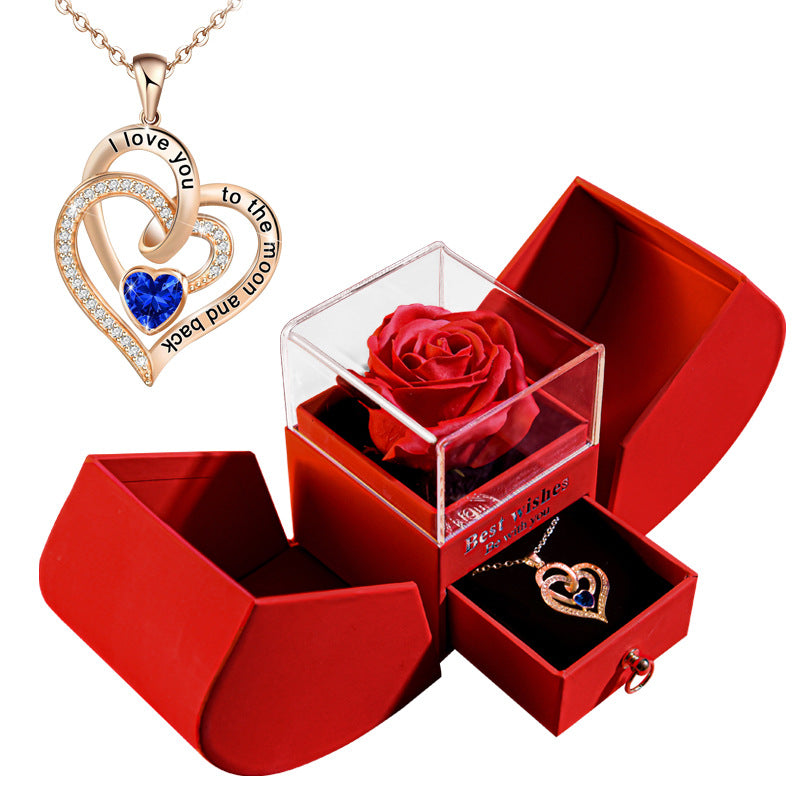 Preserved rose apple gift box with necklace, view 11 - MRSLM