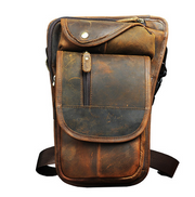 Retro casual leather messenger bag, view 3 - MRSLM