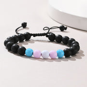 black onyx gender couple bracelet, view 4 - MRSLM