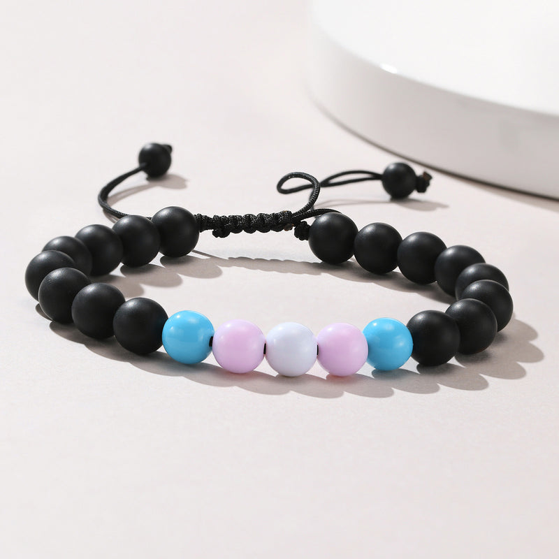 black onyx gender couple bracelet, view 4 - MRSLM