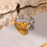 waterdrop open-end stainless steel ring, view 6 - MRSLM