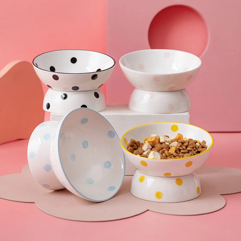 elevated ceramic pet bowl, view 13 - MRSLM