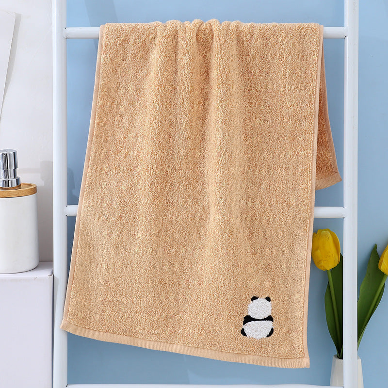 Panda embroidered cotton face towel, view 2 - MRSLM