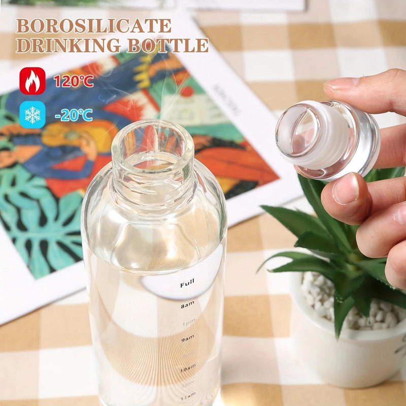 transparent plastic time marker water bottle, view 5 - MRSLM