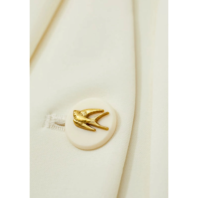 v-neck loose mid-length blazer, view 8 - MRSLM