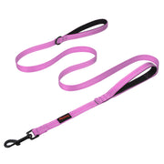 double handle nylon dog leash, view 3 - MRSLM