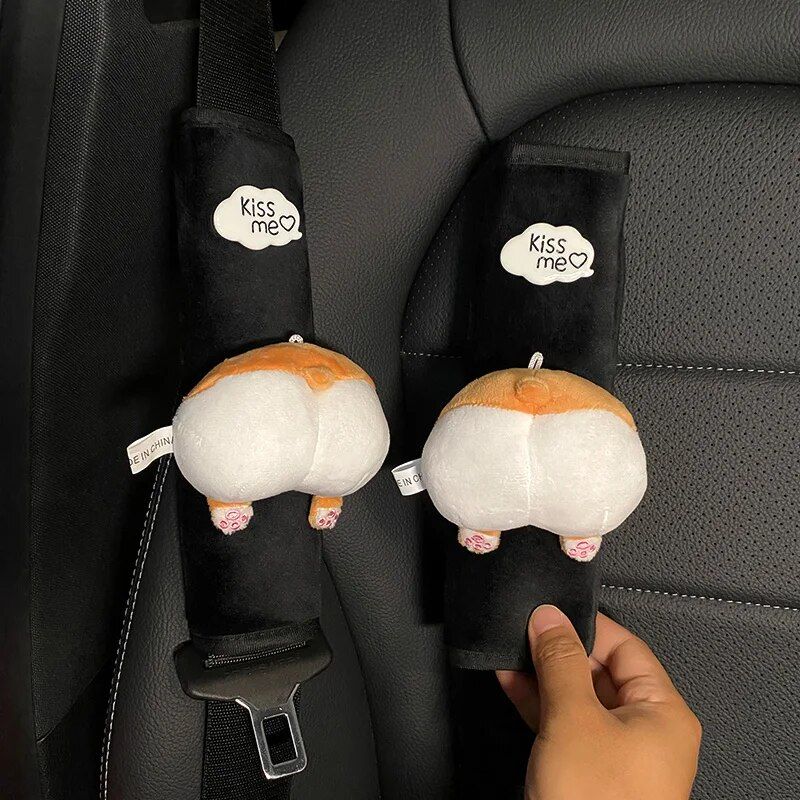 Cartoon lamb plush car seat belt covers, view 5 - MRSLM