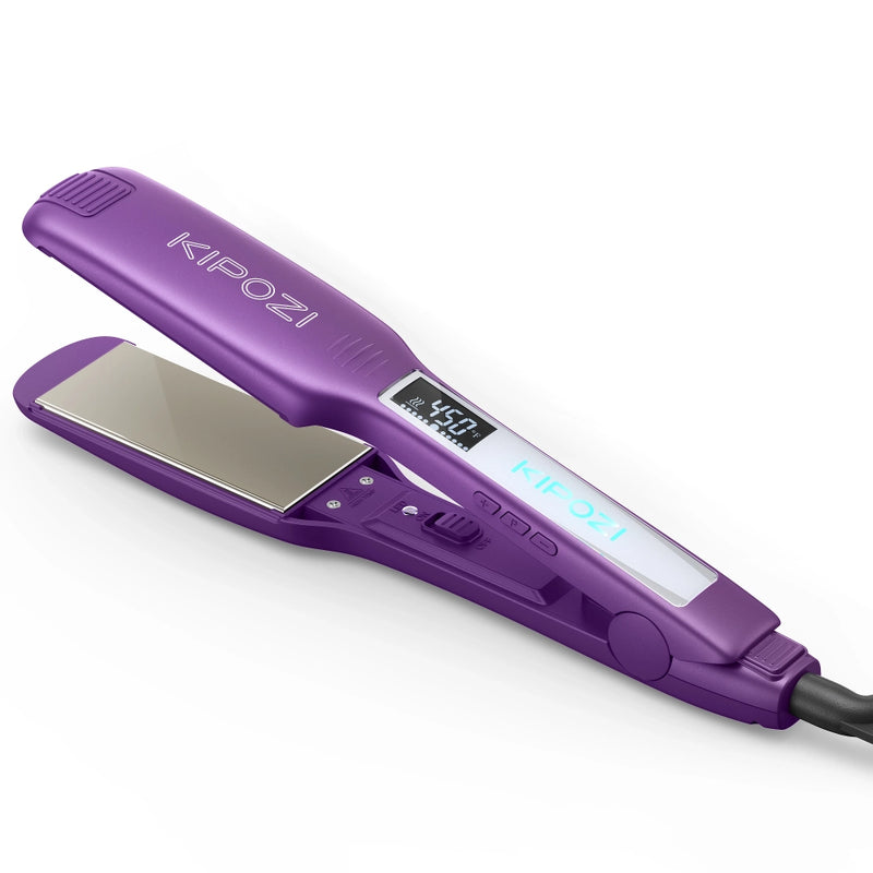 titanium hair straightener with LCD display, view 2 - MRSLM