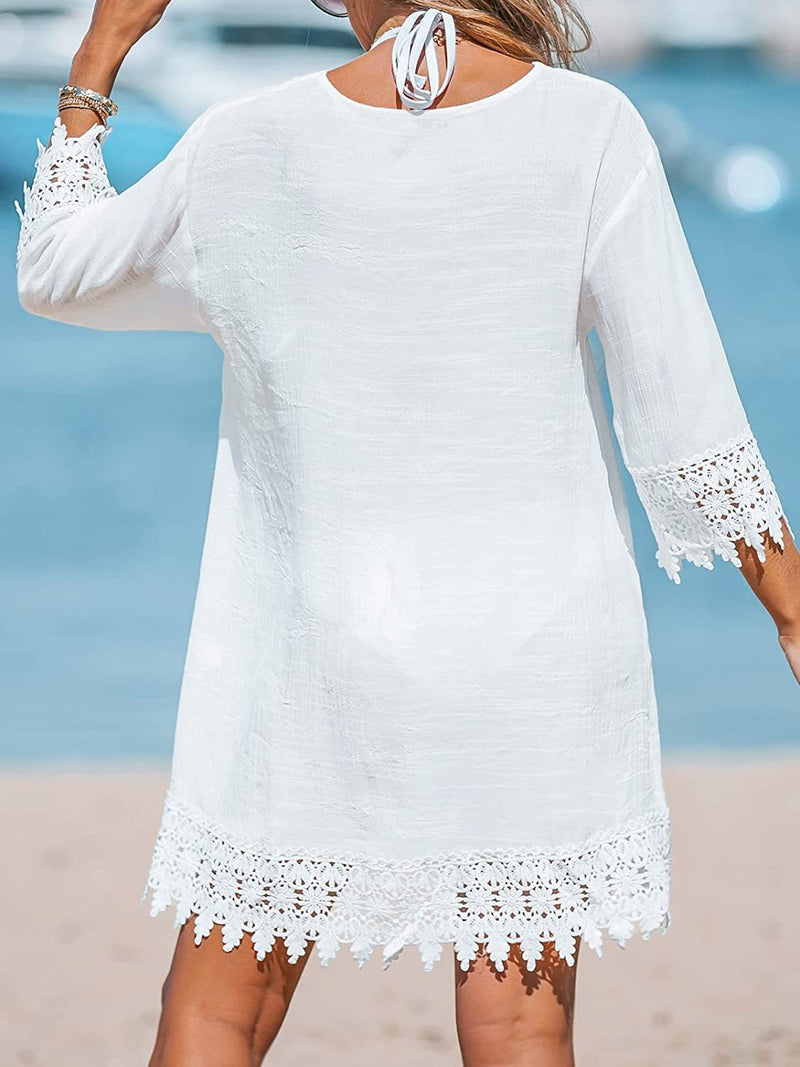 hollow out summer shirt dress, view 4 - MRSLM
