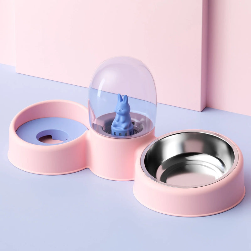 automatic double pet bowl, view 2 - MRSLM