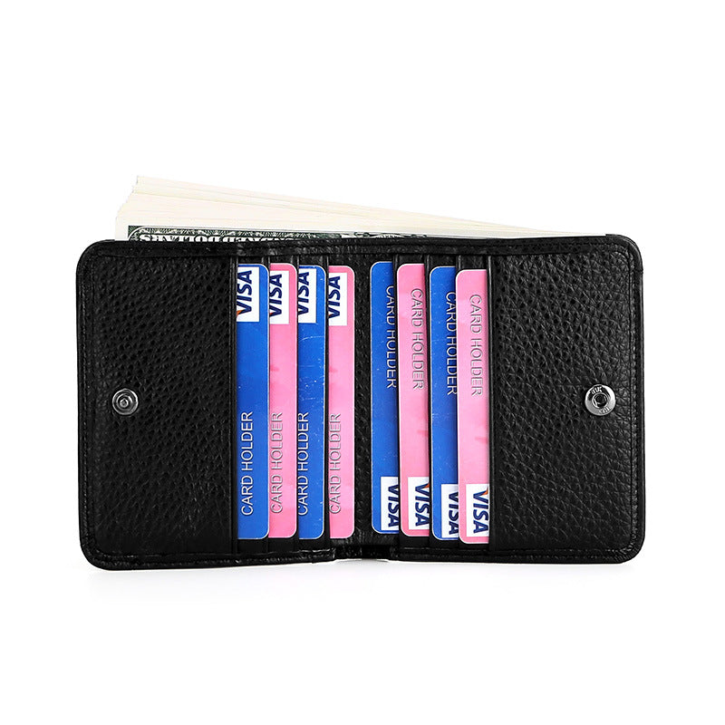 cowhide leather rfid coin pocket and card holder, view 6 - MRSLM
