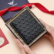 men's genuine leather RFID bifold wallet, view 3 - MRSLM