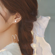 s925 silver rabbit pearl stud earrings, view 5 - MRSLM