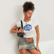floral disco ball print T-shirt, view 3 - MRSLM