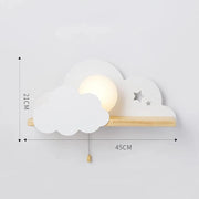 cloud and moon wall lamp with pull switch, view 4 - MRSLM