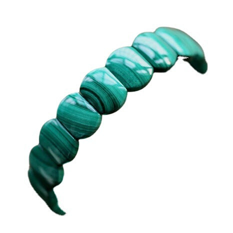 Natural Non-optimized Malachite Hand Row For Women