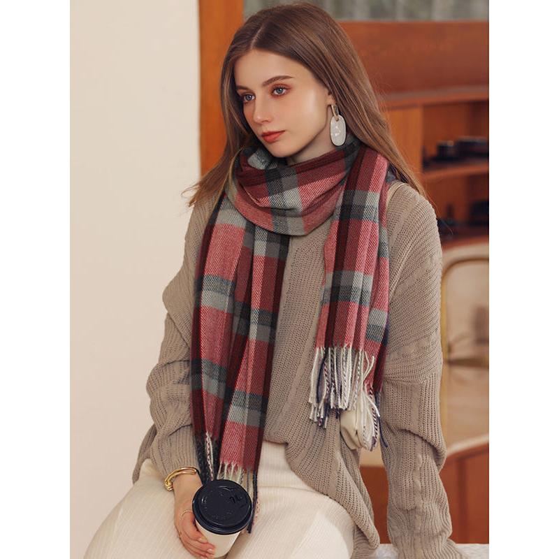 winter preppy plaid scarf, view 13 - MRSLM