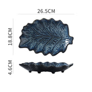 Japanese leaf-shaped ceramic plate, view 6 - MRSLM