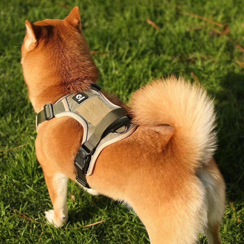 adjustable reflective dog harness with leash, view 9 - MRSLM