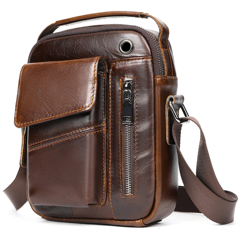 men's leather crossbody bag, view 6 - MRSLM