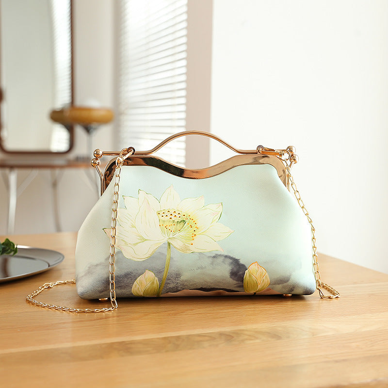 printed shell crossbody clutch bag, view 8 - MRSLM