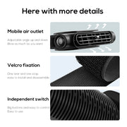 3-speed car seat cooling fan, view 6 - MRSLM