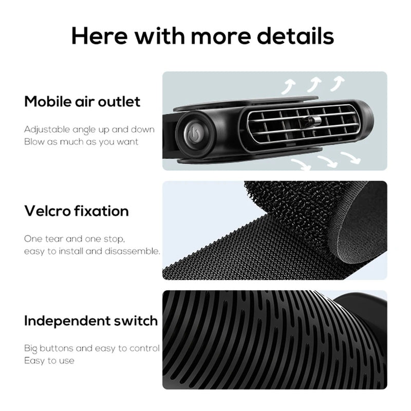 3-speed car seat cooling fan, view 6 - MRSLM