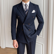men's metallic stripe double breasted 2-piece suit - MRSLM