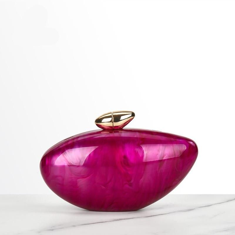 acrylic rose shell clutch - MRSLM